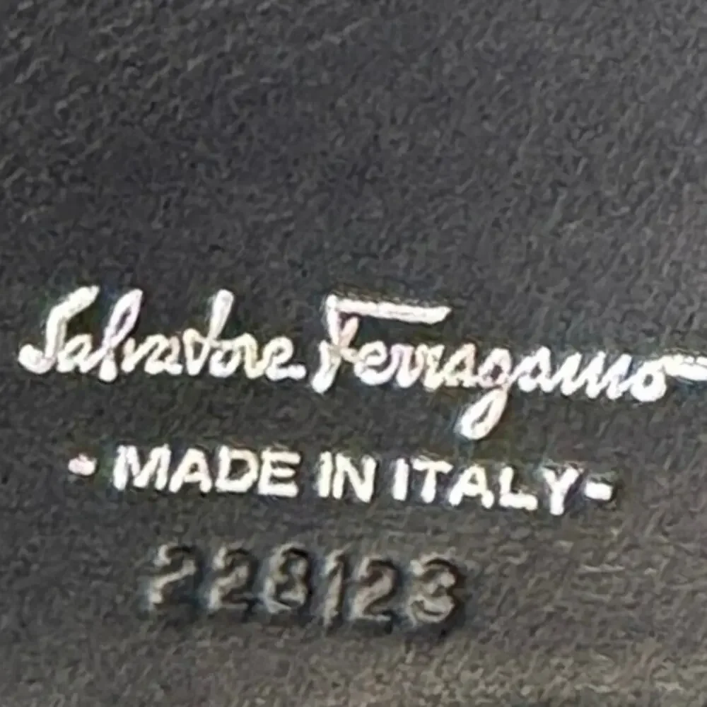 Salvatore Ferragamo Black Unisex Zip Wallet Authentic Vintage